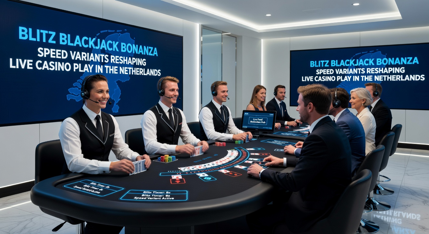 Speler aan een high-tech Blitz Blackjack scherm met snelle rondes en live dealer in actie, typisch voor Nederlandse online platforms
