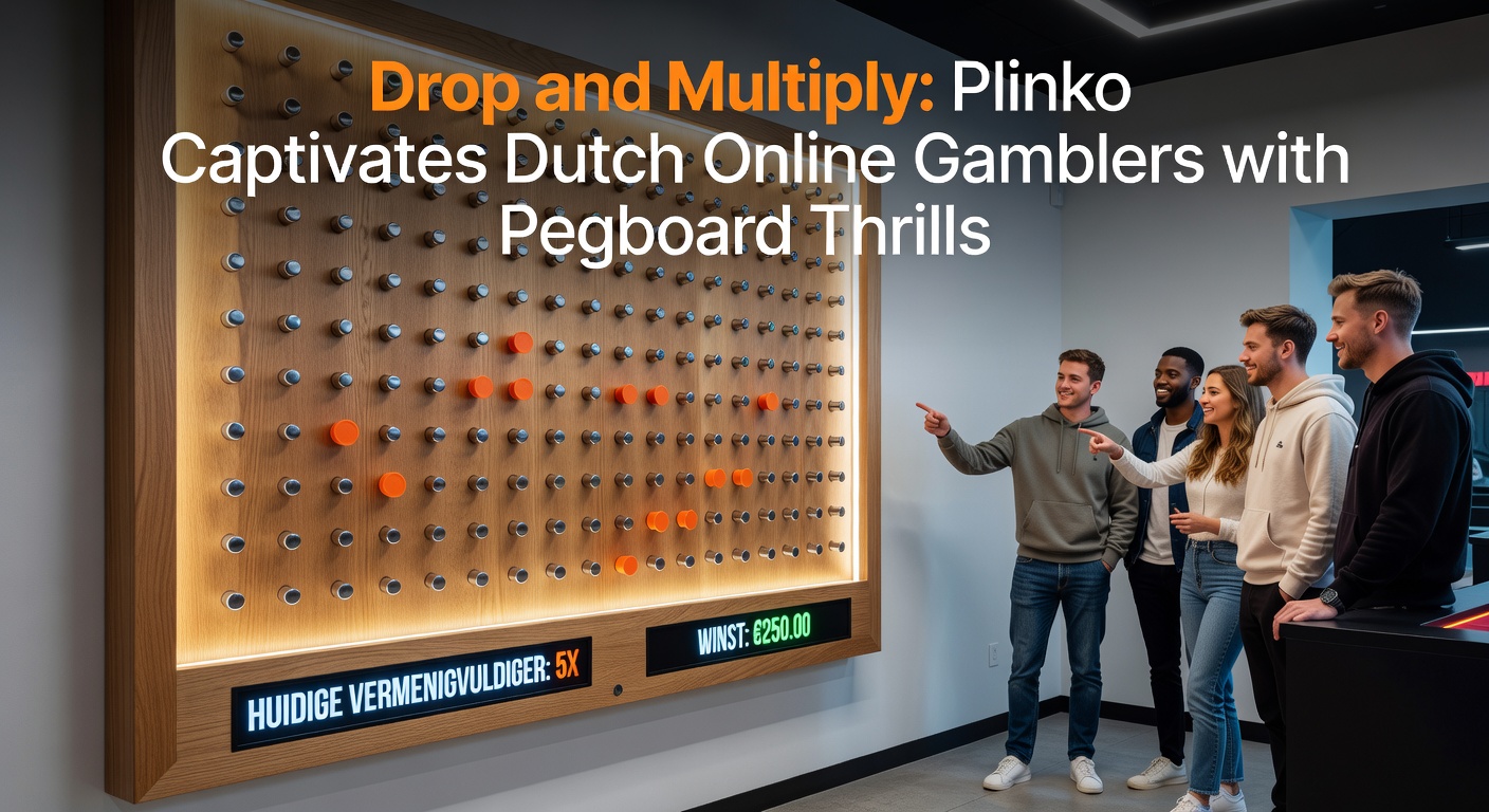 Dichte opname van een Plinko pegboard met vallende ballen en exploderende multipliers in een live online casino sessie