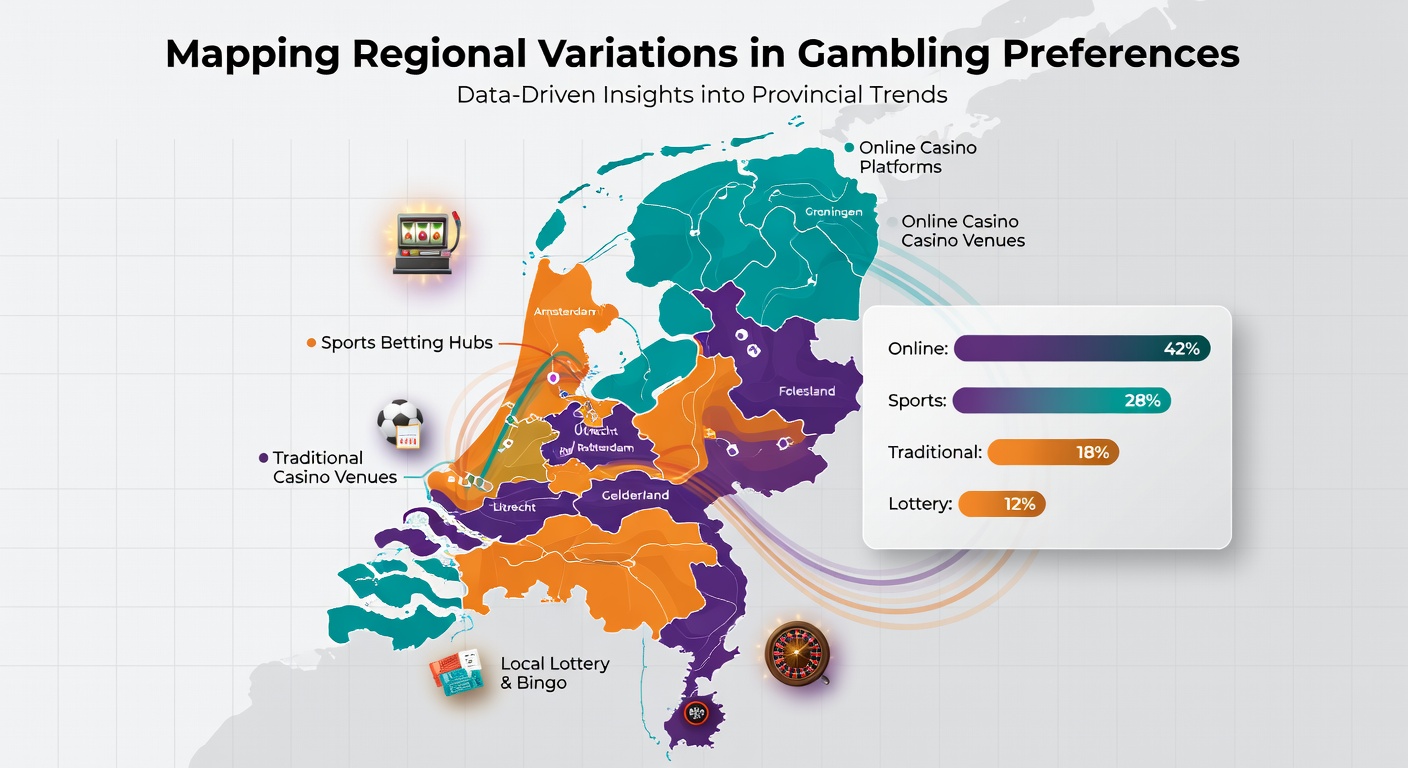 Grafiek met regionale gokdata en statistieken over Nederland