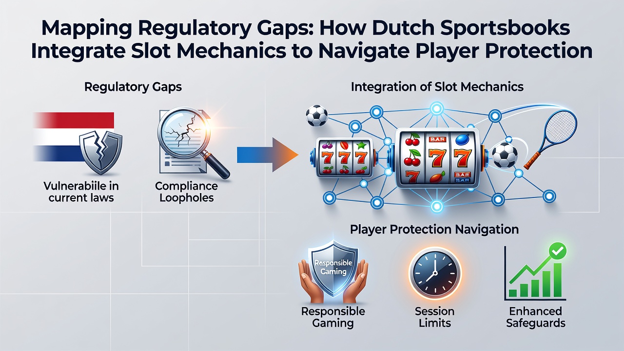 Diagram dat de integratie van slotmechanieken in sportsbooksoftware illustreert met pijlen die de navigatie tussen sport- en casinofuncties aangeven