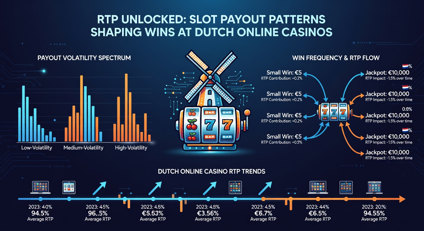 Voorbeeld van een slotinterface met actieve uitbetalingspatronen, bonusrondes en RTP-indicator in een Nederlands online casino-omgeving